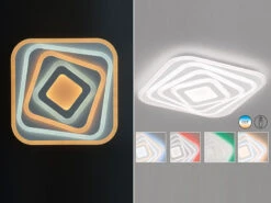 Fischer & Honsel Flache LED Deckenleuchte QUEEN Groß 50x50cm - Fernbedienung & Farbwechsel