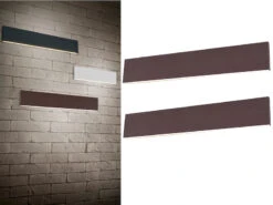 Trio Leuchten Flache LED Wandleuchte 2er Set Up & Down Light Rostoptik - 3 Stufen Dimmer 47cm