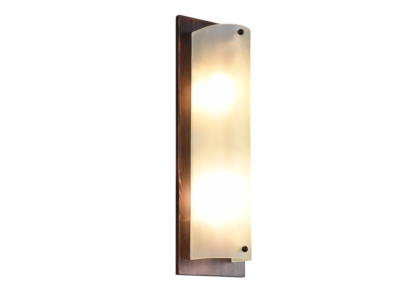 MeineWunschleuchte Flache LED Wandleuchte Holzlampe Braun Mit Glasschirm Weiß, 45x14 Cm 2 MeineWunschleuchte Flache LED Wandleuchte Holzlampe Braun Mit Glasschirm Weiß, 45x14 Cm – Bild 2