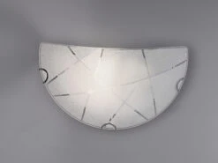 Trio Leuchten Flache Wandleuchte SANDRINA Glaslampenschirm Streifendesign 30 X 15 Cm