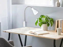 MeineWunschleuchte Flexible 2 In 1 LED Leselampe & Bettleuchte Weiß Mit Kabel & Stecker -Licht Welt Geschaft flexible 2 in 1 led leselampe bettleuchte weiss mi 6