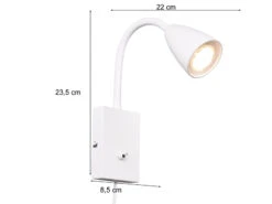 MeineWunschleuchte Flexible LED Leselampe, Wandleuchte Mit & Ohne Stecker, Weiß Matt -Licht Welt Geschaft flexible led leselampe wandleuchte mit ohne stecke 10