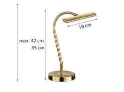 Trio Leuchten Flexible LED Schreibtischleuchte CURTIS Messing Matt, 4-Stufen Dimmer -Licht Welt Geschaft flexible led schreibtischleuchte curtis messing ma 3