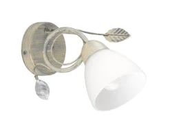 Trio Leuchten Graue Antik Look Wandleuchte Traditio Mit E14 Glasschirm, Metall