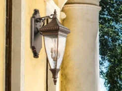 KICHLER Große Historische Außenwand Laterne VENETIAN RAIN, Bronze Höhe 79cm