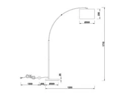 MeineWunschleuchte Große LED Bogenleuchte Mit Stoffschirm Schwarz Innen Gold - Höhe 171cm 17 MeineWunschleuchte Große LED Bogenleuchte Mit Stoffschirm Schwarz Innen Gold - Höhe 171cm -Licht Welt Geschaft grosse led bogenleuchte mit stoffschirm schwarz in 8