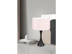 MeineWunschleuchte Große LED Tischlampe Schwarz Matt Mit Stoffschirm Weiß - Höhe 62cm 11 MeineWunschleuchte Große LED Tischlampe Schwarz Matt Mit Stoffschirm Weiß - Höhe 62cm -Licht Welt Geschaft grosse led tischlampe schwarz matt mit stoffschirm 5