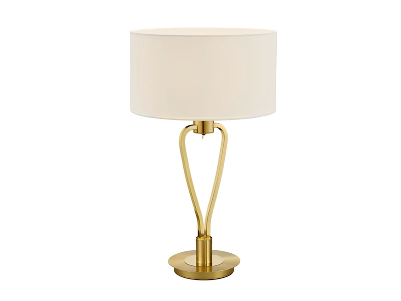 MeineWunschleuchte Große LED Tischleuchte Messing Mit Stoff Lampenschirm Weiß, Höhe 58cm 2 MeineWunschleuchte Große LED Tischleuchte Messing Mit Stoff Lampenschirm Weiß, Höhe 58cm – Bild 2