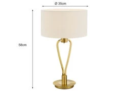 MeineWunschleuchte Große LED Tischleuchte Messing Mit Stoff Lampenschirm Weiß, Höhe 58cm 9 MeineWunschleuchte Große LED Tischleuchte Messing Mit Stoff Lampenschirm Weiß, Höhe 58cm -Licht Welt Geschaft grosse led tischleuchte messing mit stoff lampensc 3