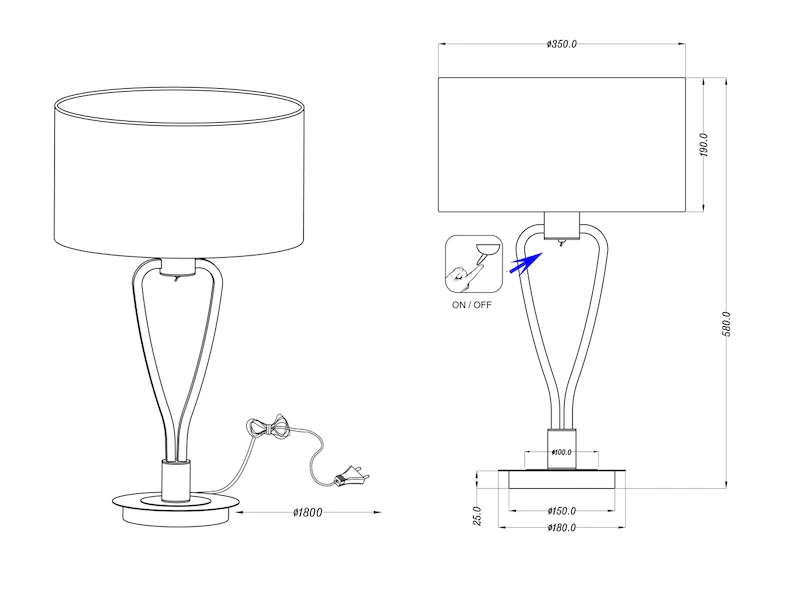 MeineWunschleuchte Große LED Tischleuchte Messing Mit Stoff Lampenschirm Weiß, Höhe 58cm 6 MeineWunschleuchte Große LED Tischleuchte Messing Mit Stoff Lampenschirm Weiß, Höhe 58cm – Bild 6