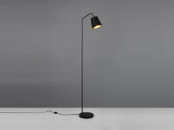 MeineWunschleuchte Große Stehleuchte Spot Schwenkbar, Metall & Stoffschirm Schwarz/Gold, Höhe 148cm -Licht Welt Geschaft grosse stehleuchte spot schwenkbar metall stoffsch 2