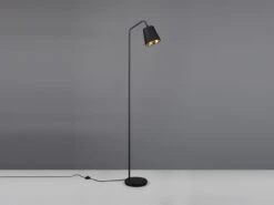 MeineWunschleuchte Große Stehleuchte Spot Schwenkbar, Metall & Stoffschirm Schwarz/Gold, Höhe 148cm -Licht Welt Geschaft grosse stehleuchte spot schwenkbar metall stoffsch 4