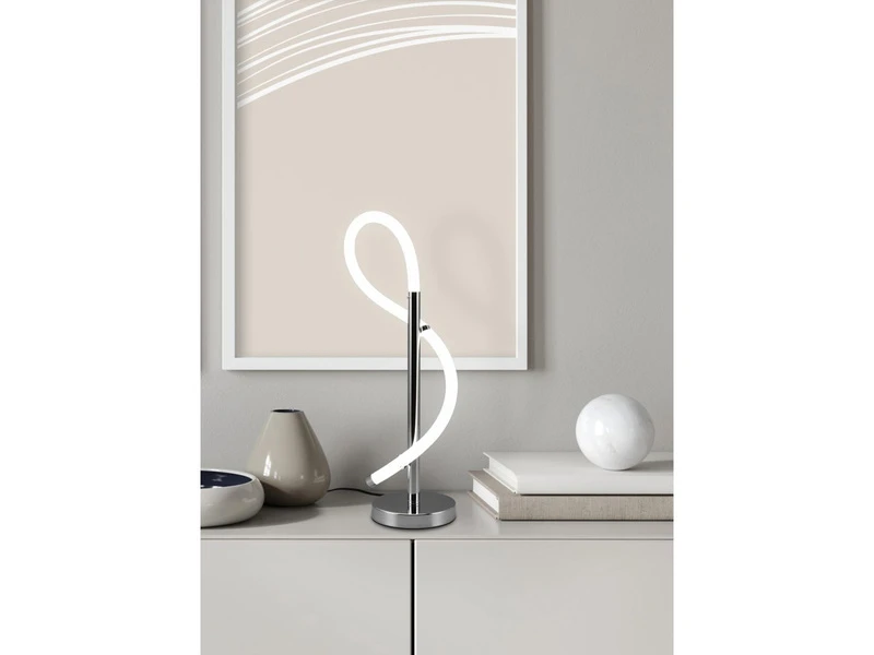 Reality Leuchten Große Tischleuchte ARGOS In Chrom LED Schlauch Weiß, Höhe 54cm 3 Reality Leuchten Große Tischleuchte ARGOS In Chrom LED Schlauch Weiß, Höhe 54cm – Bild 3