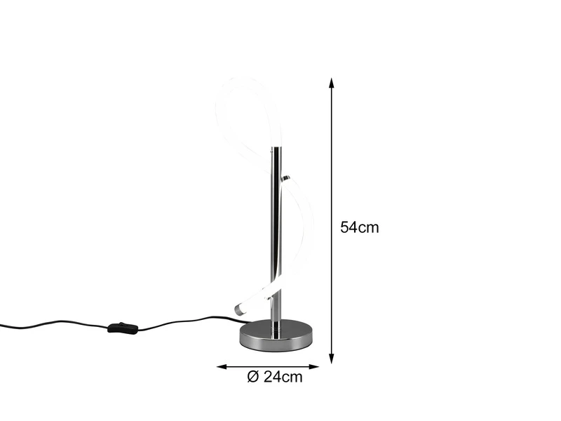 Reality Leuchten Große Tischleuchte ARGOS In Chrom LED Schlauch Weiß, Höhe 54cm 4 Reality Leuchten Große Tischleuchte ARGOS In Chrom LED Schlauch Weiß, Höhe 54cm – Bild 4
