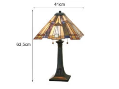 QUOIZEL Große Tischleuchte INGLENOOK Im Tiffany Design Mit Buntem Echtglas, Höhe 63,5cm -Licht Welt Geschaft grosse tischleuchte inglenook im tiffany design mi 3