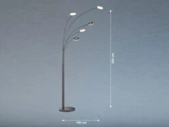 Fischer & Honsel Große XXL LED Bogenlampe DENT Dimmbar Design Schwarz - Höhe 225cm -Licht Welt Geschaft grosse xxl led bogenlampe dent dimmbar design schw 2