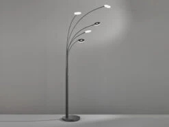 Fischer & Honsel Große XXL LED Bogenlampe DENT Dimmbar Design Schwarz - Höhe 225cm