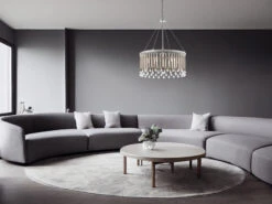 KICHLER Großer Kronleuchter PIPER 6-flammig Mit Filigranem Kristall Glas Chrom, Ø 61,6cm