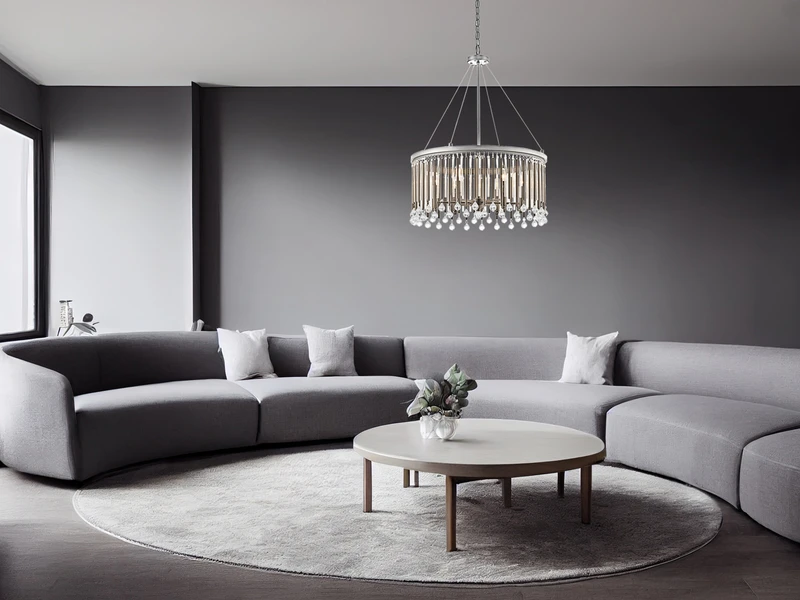 KICHLER Großer Kronleuchter PIPER 6-flammig Mit Filigranem Kristall Glas Chrom, Ø 61,6cm 1 KICHLER Großer Kronleuchter PIPER 6-flammig Mit Filigranem Kristall Glas Chrom, Ø 61,6cm