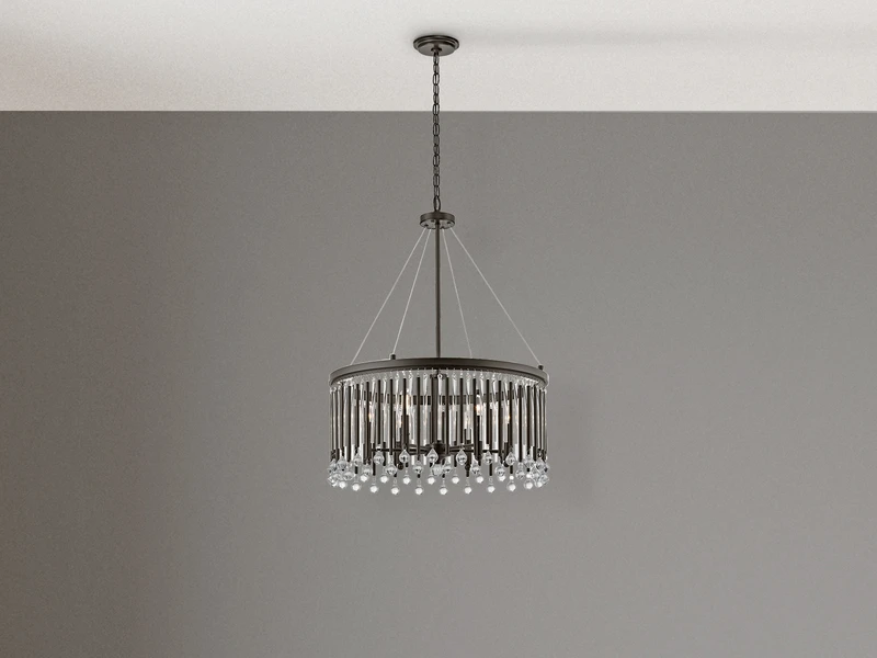 KICHLER Großer Kronleuchter PIPER 6-flammig Mit Filigranem Kristall Glas Braun, Ø 61,6cm 3 KICHLER Großer Kronleuchter PIPER 6-flammig Mit Filigranem Kristall Glas Braun, Ø 61,6cm – Bild 3