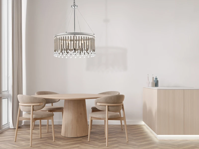 KICHLER Großer Kronleuchter PIPER 6-flammig Mit Filigranem Kristall Glas Chrom, Ø 61,6cm 8 KICHLER Großer Kronleuchter PIPER 6-flammig Mit Filigranem Kristall Glas Chrom, Ø 61,6cm – Bild 8