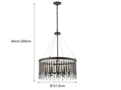 KICHLER Großer Kronleuchter PIPER 6-flammig Mit Filigranem Kristall Glas Braun, Ø 61,6cm 16 KICHLER Großer Kronleuchter PIPER 6-flammig Mit Filigranem Kristall Glas Braun, Ø 61,6cm -Licht Welt Geschaft grosser kronleuchter piper 6 flammig mit filigrane 3