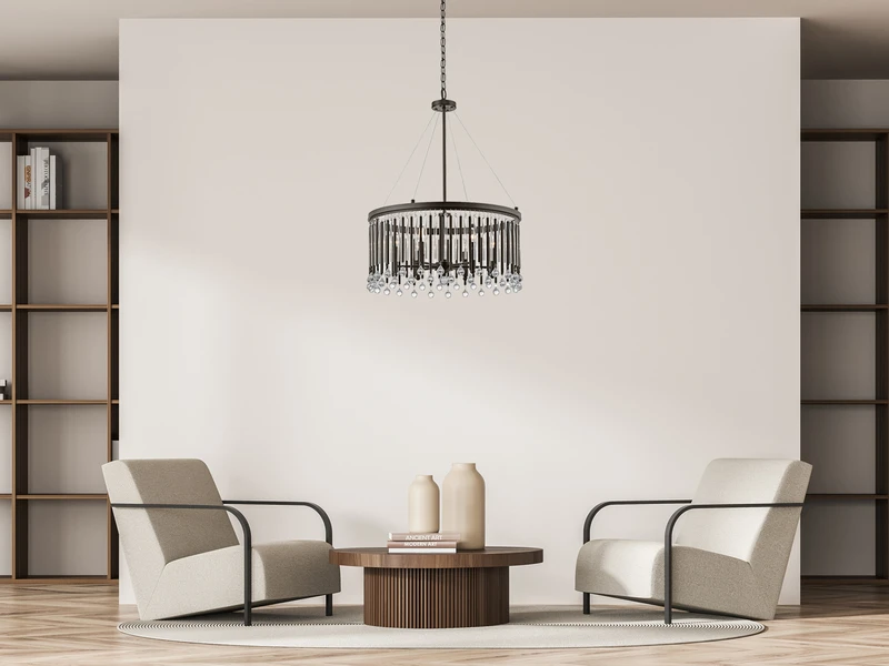 KICHLER Großer Kronleuchter PIPER 6-flammig Mit Filigranem Kristall Glas Braun, Ø 61,6cm 6 KICHLER Großer Kronleuchter PIPER 6-flammig Mit Filigranem Kristall Glas Braun, Ø 61,6cm – Bild 6