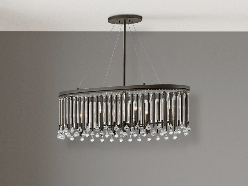 KICHLER Großer Kronleuchter PIPER 6flammig Mit Filigranem Kristall Glas Braun 92cm Breit 3 KICHLER Großer Kronleuchter PIPER 6flammig Mit Filigranem Kristall Glas Braun 92cm Breit – Bild 3