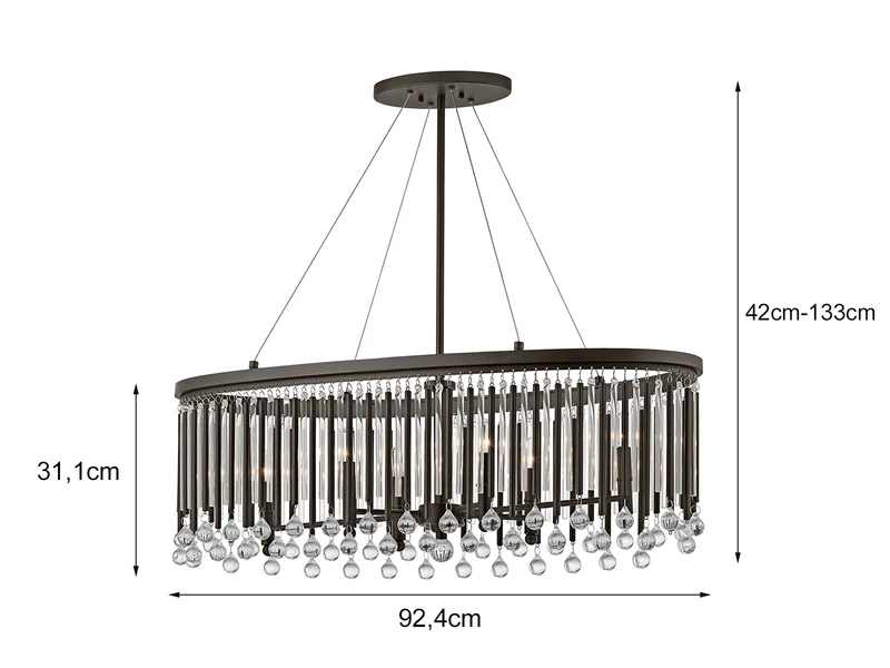 KICHLER Großer Kronleuchter PIPER 6flammig Mit Filigranem Kristall Glas Braun 92cm Breit 4 KICHLER Großer Kronleuchter PIPER 6flammig Mit Filigranem Kristall Glas Braun 92cm Breit – Bild 4