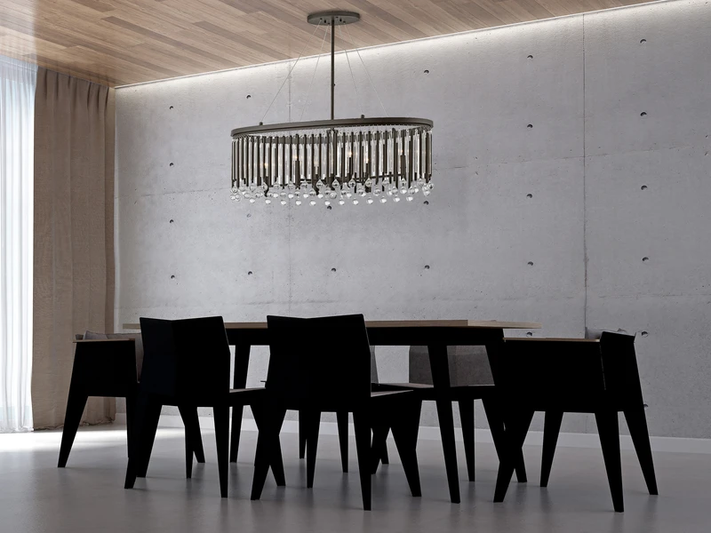 KICHLER Großer Kronleuchter PIPER 6flammig Mit Filigranem Kristall Glas Braun 92cm Breit 1 KICHLER Großer Kronleuchter PIPER 6flammig Mit Filigranem Kristall Glas Braun 92cm Breit