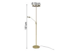 Trio Leuchten Großer LED Deckenfluter FRANKLIN Mit Lesearm, Höhe 181cm, Messing -Licht Welt Geschaft grosser led deckenfluter franklin mit lesearm hoeh 10