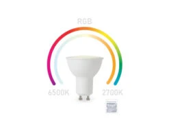 Perel GU10 LED WIFI, 4,9 Watt 350 Lumen, 2700-6500 Kelvin, RGB, Ø5cm Per App Steuerbar