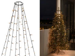 Konstsmide Hängende LED Christbaum Lichterkette 240 Bernsteinfarbene LED´s - "Baummantel"
