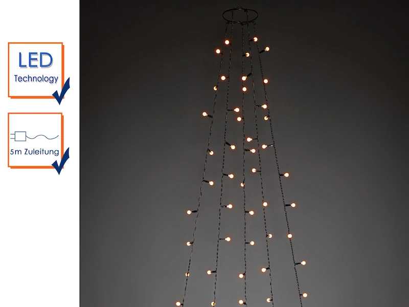 Konstsmide Hängende LED Christbaum Lichterkette 250 Bernsteinfarbene LED´s - "Baummantel" 3 Konstsmide Hängende LED Christbaum Lichterkette 250 Bernsteinfarbene LED´s - "Baummantel" – Bild 3