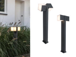 Lutec Hochwertiges LED Wegelampen 2er SET Aus ALU Mit 2 Lichtwürfel Dreh & Schwenkbar