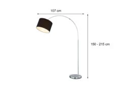 MeineWunschleuchte Höhenverstellbare LED Bogenleuchte Mit Stoffschirm Schwarz, Max. Höhe 215cm -Licht Welt Geschaft hoehenverstellbare led bogenleuchte mit stoffschir 10