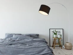 MeineWunschleuchte Höhenverstellbare LED Bogenleuchte Mit Stoffschirm Schwarz, Max. Höhe 215cm -Licht Welt Geschaft hoehenverstellbare led bogenleuchte mit stoffschir 12