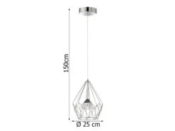 Wofi Industrial LED Pendelleuchte AMY Mit Gitter Lampenschirm, 1-flammig Silber 8 Wofi Industrial LED Pendelleuchte AMY Mit Gitter Lampenschirm, 1-flammig Silber -Licht Welt Geschaft industrial led pendelleuchte amy mit gitter lampen 2