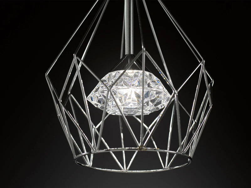 Wofi Industrial LED Pendelleuchte AMY Mit Gitter Lampenschirm, 1-flammig Silber 4 Wofi Industrial LED Pendelleuchte AMY Mit Gitter Lampenschirm, 1-flammig Silber – Bild 4