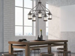 KICHLER Industrial Pendelleuchte ASHLAND BAY Für Innen & Außen, Anthrazit Ø66cm