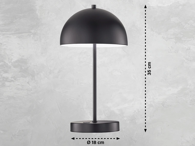 SCHÖNER WOHNEN Kollektion Kabellose Tageslicht Tischlampe KIA Schwarz 35cm - Dimmbar & USB 3 SCHÖNER WOHNEN Kollektion Kabellose Tageslicht Tischlampe KIA Schwarz 35cm - Dimmbar & USB – Bild 3