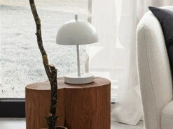 SCHÖNER WOHNEN Kollektion Kabellose Tageslicht Tischlampe KIA Weiß 27cm - Dimmbar & USB