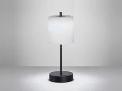 FHL Easy Kabellose Tischleuchte RIVA Schwarz / Opalglas Mit Touchdimmer, Höhe 34,5cm -Licht Welt Geschaft kabellose tischleuchte riva schwarz opalglas mit t 7