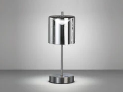 FHL Easy Kabellose Tischleuchte RIVA Silber / Rauchglas Mit Touchdimmer, Höhe 34,5cm -Licht Welt Geschaft kabellose tischleuchte riva silber rauchglas mit t 2