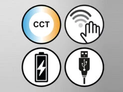 FHL Easy Kabellose Tischleuchte RIVA Silber / Rauchglas Mit Touchdimmer, Höhe 34,5cm -Licht Welt Geschaft kabellose tischleuchte riva silber rauchglas mit t 4