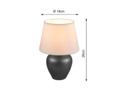 Reality Leuchten Keramik Tischleuchte ABBY Silber Antik Stoffschirm Weiß Ø 18cm Höhe 26cm -Licht Welt Geschaft keramik tischleuchte abby silber antik stoffschirm 4
