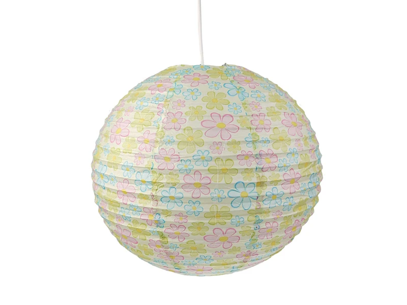 Niermann Kinder Papierlampe BLUMEN Motiv Lampenschirm Ø40cm Mit Aufhängung & LED Licht 1 Niermann Kinder Papierlampe BLUMEN Motiv Lampenschirm Ø40cm Mit Aufhängung & LED Licht