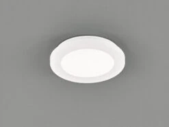 Reality Leuchten Kleine LED Deckenleuchte CAMILLUS Flache Badezimmerlampe Dimmbar Ø17cm Weiß IP44