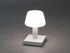 Konstsmide Kleine LED Outdoor Akku Tischleuchte MONACO Per USB Aufladbar, Weiß H: 19cm -Licht Welt Geschaft kleine led outdoor akku tischleuchte monaco per us 2