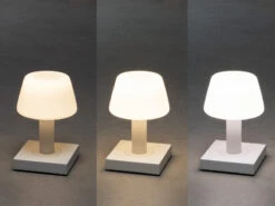 Konstsmide Kleine LED Outdoor Akku Tischleuchte MONACO Per USB Aufladbar, Weiß H: 19cm -Licht Welt Geschaft kleine led outdoor akku tischleuchte monaco per us 5